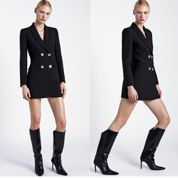 ZARA DOUBLE BREASTED LONG BLAZER L BLOGGER FAV - Picture 4 of 9